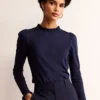 Supersoft Frill Detail Top Navy Supersoft Frill Detail Top Navy