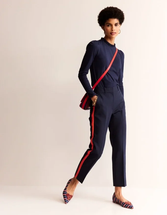 Supersoft Frill Detail Top Navy Supersoft Frill Detail Top Navy