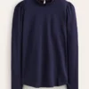 Supersoft Frill Detail Top Navy Supersoft Frill Detail Top Navy