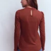 Supersoft Frill Detail Top Roasted Brown Supersoft Frill Detail Top Roasted Brown