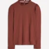 Supersoft Frill Detail Top Roasted Brown Supersoft Frill Detail Top Roasted Brown