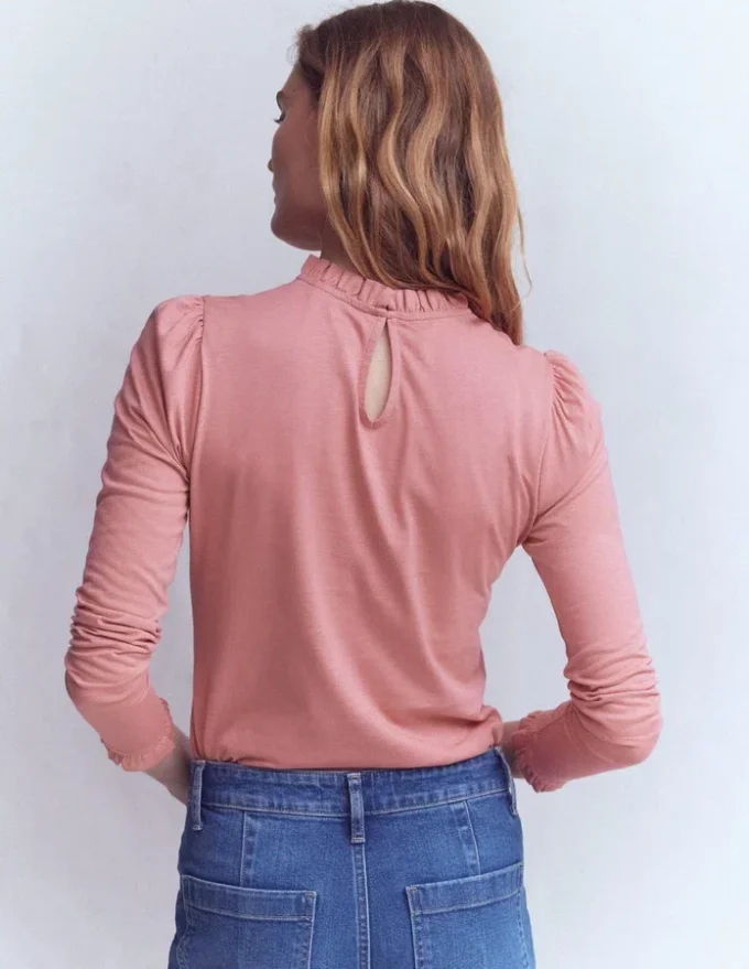 Supersoft Frill Detail Top Vintage Rose Supersoft Frill Detail Top Vintage Rose