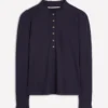Supersoft Frill Henley Top Navy Supersoft Frill Henley Top Navy