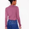 Supersoft Frill Henley Top Purple Damson Supersoft Frill Henley Top Purple Damson