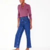 Supersoft Frill Henley Top Purple Damson Supersoft Frill Henley Top Purple Damson