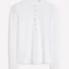 Supersoft Frill Henley Top White Supersoft Frill Henley Top White