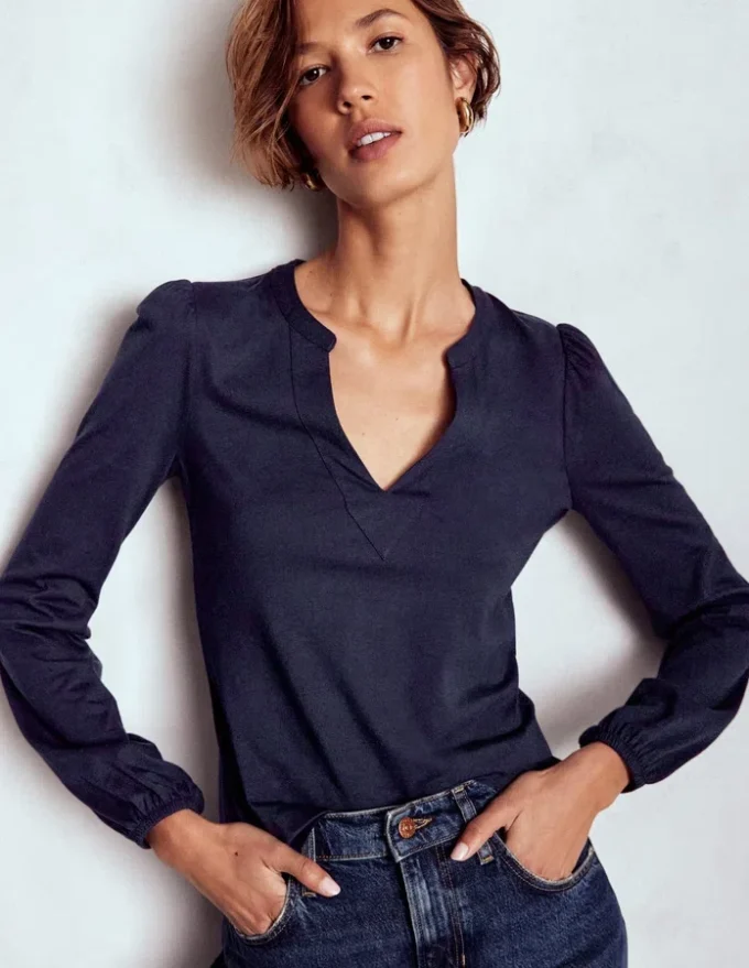 Supersoft Notch Top Navy Supersoft Notch Top Navy