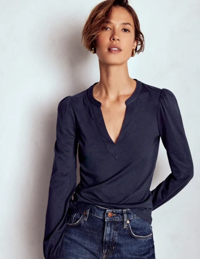 Supersoft Notch Top Navy Supersoft Notch Top Navy