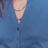 Supersoft Open Neck Henley Denim Blue