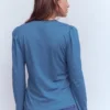 Supersoft Open Neck Henley Denim Blue