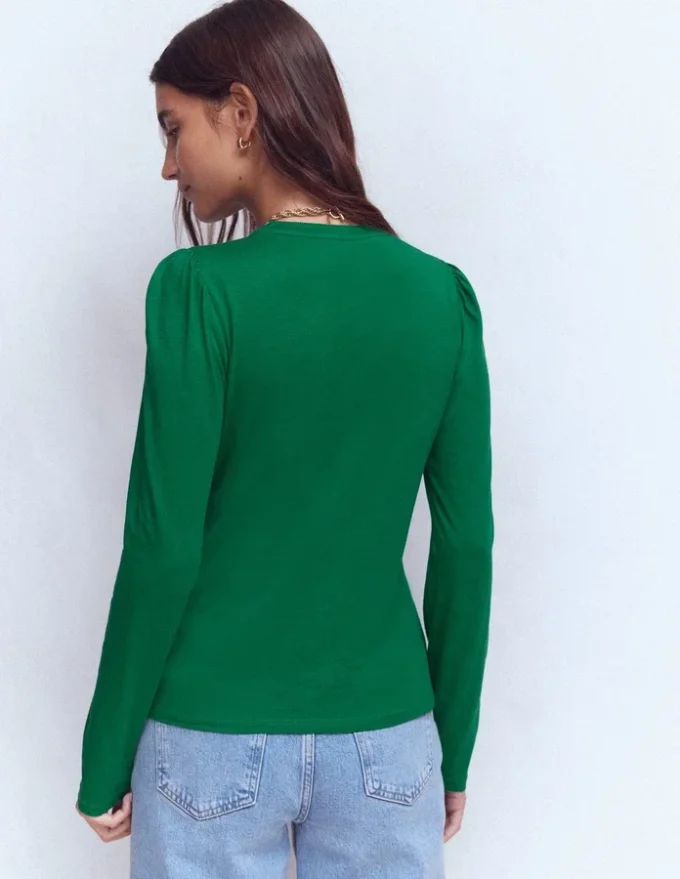 Supersoft Open Neck Henley Jewel Green Supersoft Open Neck Henley Jewel Green