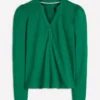 Supersoft Open Neck Henley Jewel Green Supersoft Open Neck Henley Jewel Green
