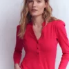 Supersoft Open Neck Henley Pomegranate Supersoft Open Neck Henley Pomegranate