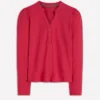 Supersoft Open Neck Henley Pomegranate Supersoft Open Neck Henley Pomegranate
