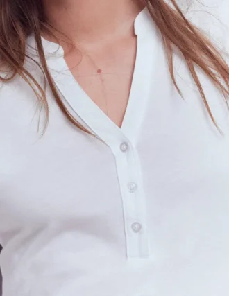 Supersoft Open Neck Henley White Supersoft Open Neck Henley White