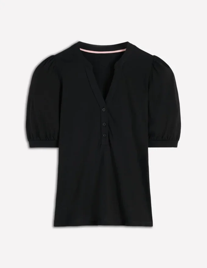 Supersoft Short Sleeve Henley Black Supersoft Short Sleeve Henley Black