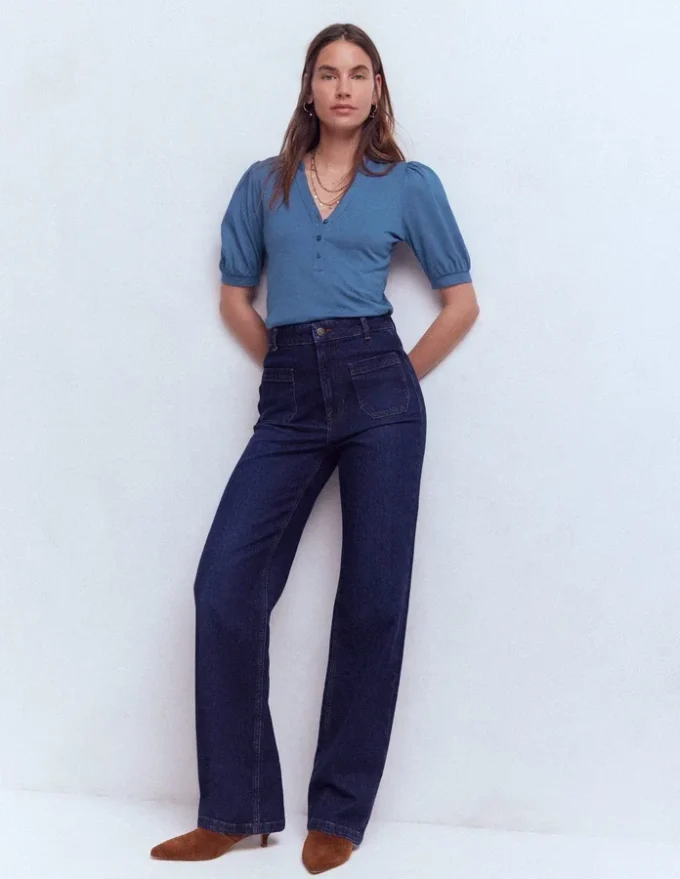 Supersoft Short Sleeve Henley Denim Blue Supersoft Short Sleeve Henley Denim Blue