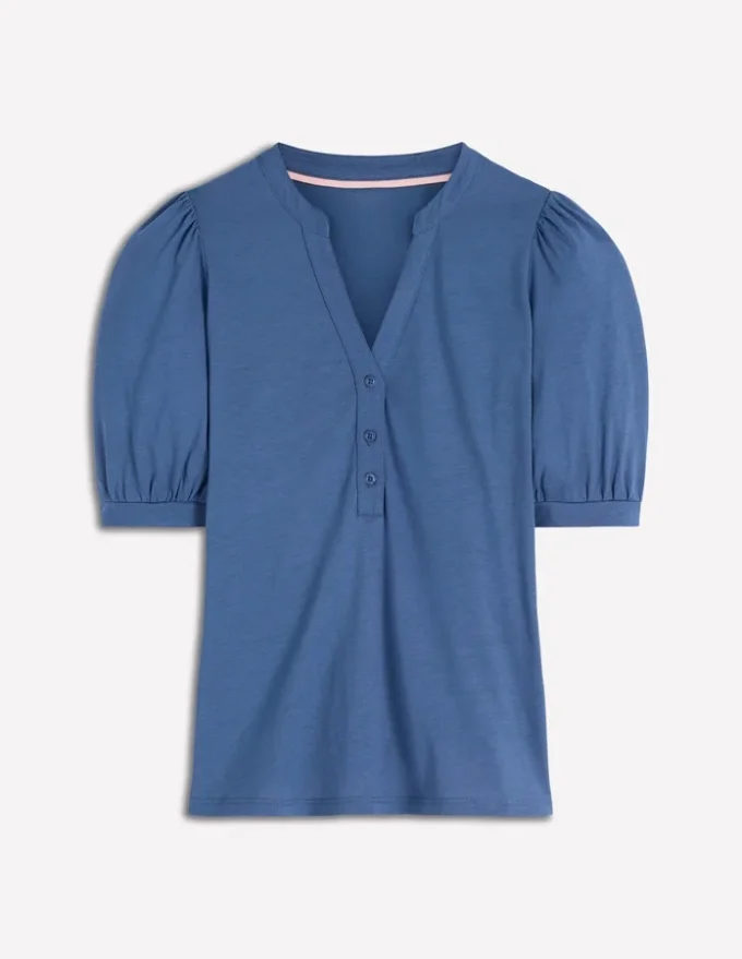 Supersoft Short Sleeve Henley Denim Blue Supersoft Short Sleeve Henley Denim Blue