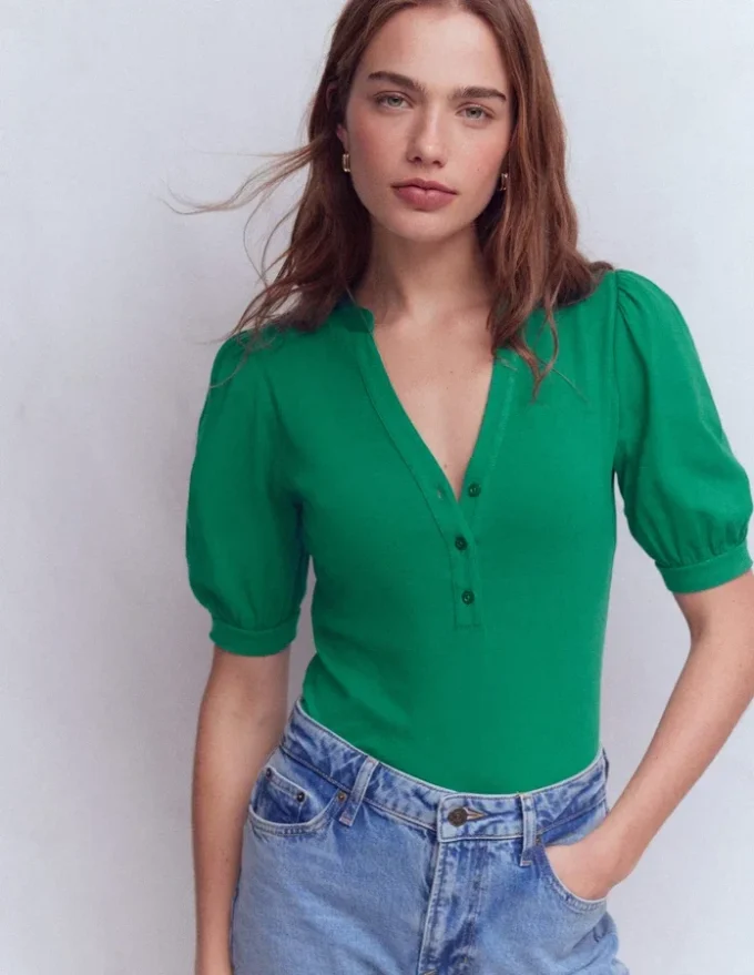 Supersoft Short Sleeve Henley Jewel Green Supersoft Short Sleeve Henley Jewel Green