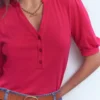 Supersoft Short Sleeve Henley Pomegranate Supersoft Short Sleeve Henley Pomegranate