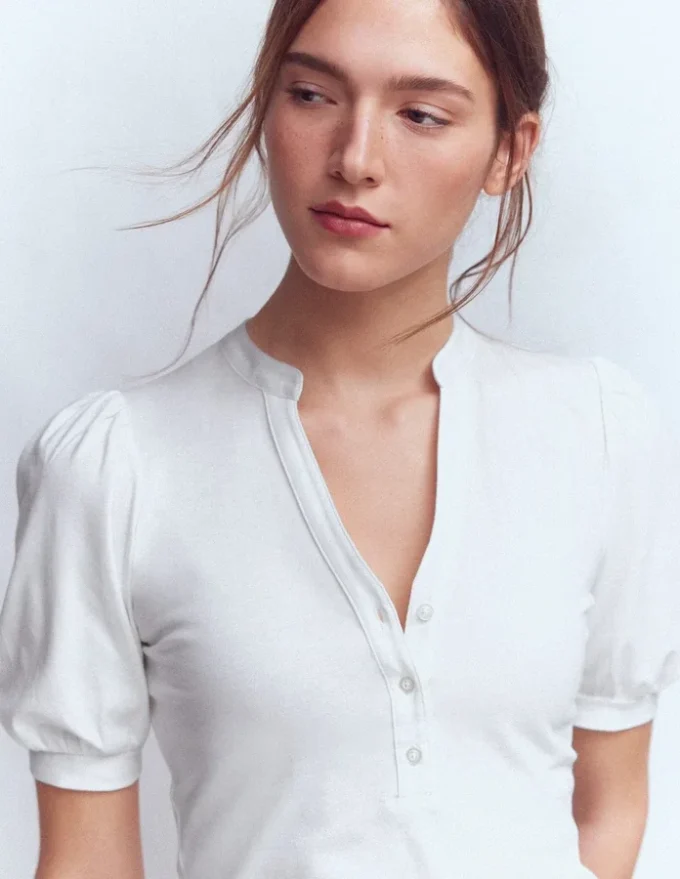 Supersoft Short Sleeve Henley White Supersoft Short Sleeve Henley White
