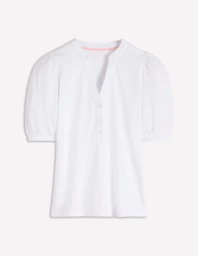 Supersoft Short Sleeve Henley White Supersoft Short Sleeve Henley White