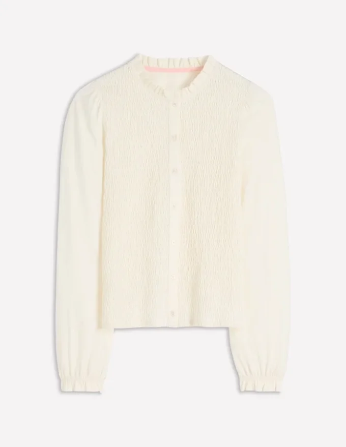 Supersoft Smocked button top Ivory Supersoft Smocked button top Ivory