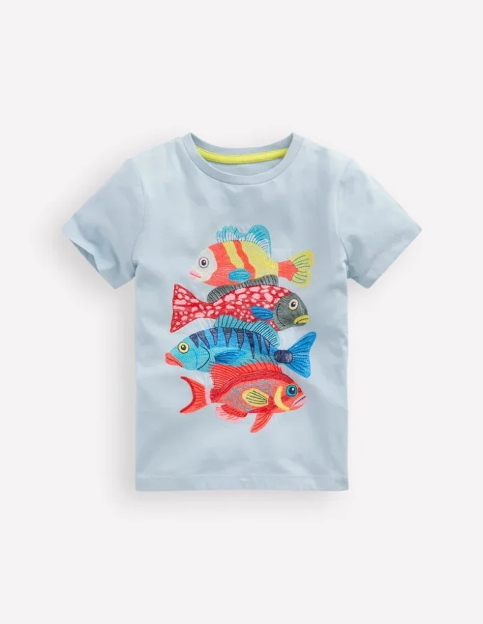 Superstitch T-Shirt Misty Blue Fish Superstitch T-Shirt Misty Blue Fish