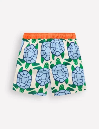 Swim Shorts Calico White Turtles Geo
