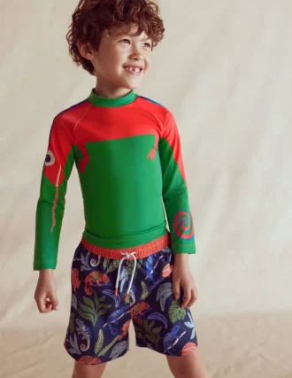 Sun Safe Fun Rash Vest Shady Green Chameleon