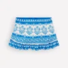 Swim Skirt Azure Blue Woodblock Swim Skirt Azure Blue Woodblock