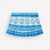 Swim Skirt Azure Blue Woodblock Swim Skirt Azure Blue Woodblock