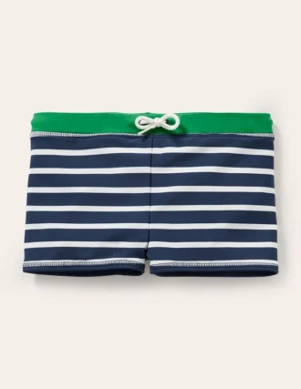 Swim Trunks Navy Blue/White