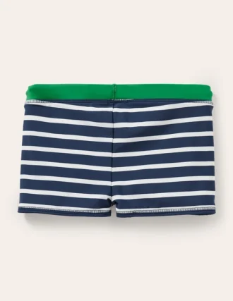 Swim Trunks Navy Blue/White