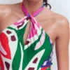 Sydney Twist Neck Jersey Dress Multi, Leafy Cascade Sydney Twist Neck Jersey Dress Multi, Leafy Cascade
