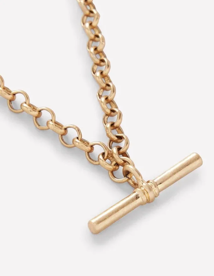 T-bar Chain Necklace Gold Colour T-bar Chain Necklace Gold Colour