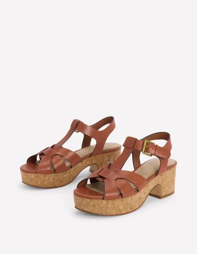 T-bar Wedge Sandals Tan T-bar Wedge Sandals Tan