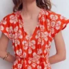 Tala Tiered Jersey Maxi Dress Blood Orange, Botanical Charm Tala Tiered Jersey Maxi Dress Blood Orange, Botanical Charm