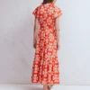 Tala Tiered Jersey Maxi Dress Blood Orange, Botanical Charm Tala Tiered Jersey Maxi Dress Blood Orange, Botanical Charm