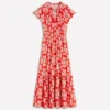 Tala Tiered Jersey Maxi Dress Blood Orange, Botanical Charm Tala Tiered Jersey Maxi Dress Blood Orange, Botanical Charm