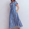 Tala Tiered Jersey Maxi Dress Bright Blue, Ornate Floret Tala Tiered Jersey Maxi Dress Bright Blue, Ornate Floret