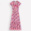 Tala Tiered Jersey Maxi Dress Pink, Flourishing Meadow Tala Tiered Jersey Maxi Dress Pink, Flourishing Meadow