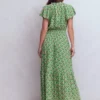 Tala Tiered Jersey Maxi Dress Pistachio, Ornamental Stamp Tala Tiered Jersey Maxi Dress Pistachio, Ornamental Stamp