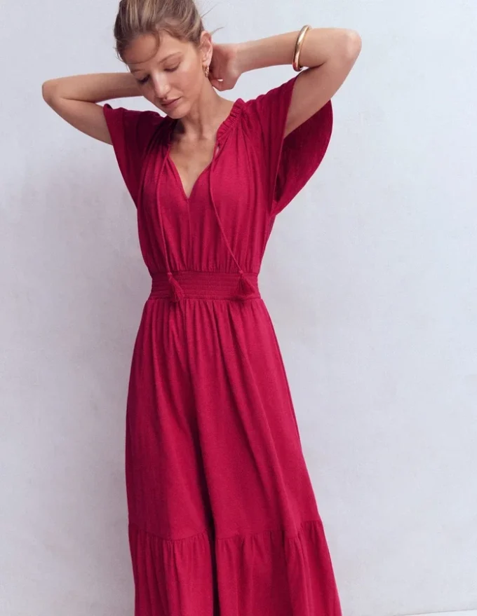 Tala Tiered Jersey Maxi Dress Pomegranate Tala Tiered Jersey Maxi Dress Pomegranate