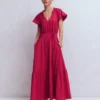 Tala Tiered Jersey Maxi Dress Pomegranate Tala Tiered Jersey Maxi Dress Pomegranate