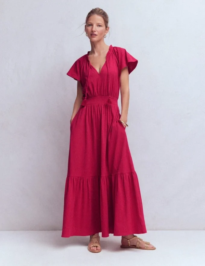 Tala Tiered Jersey Maxi Dress Pomegranate Tala Tiered Jersey Maxi Dress Pomegranate