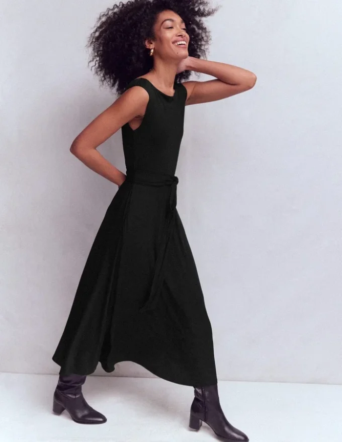 Tamsin Jersey Midi Dress Black Tamsin Jersey Midi Dress Black
