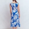 Tamsin Jersey Midi Dress Blue, Botanical Flourish Mono Tamsin Jersey Midi Dress Blue, Botanical Flourish Mono