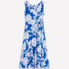 Tamsin Jersey Midi Dress Blue, Botanical Flourish Mono Tamsin Jersey Midi Dress Blue, Botanical Flourish Mono