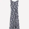 Tamsin Jersey Midi Dress French Navy, Rhythmic Wave Tamsin Jersey Midi Dress French Navy, Rhythmic Wave